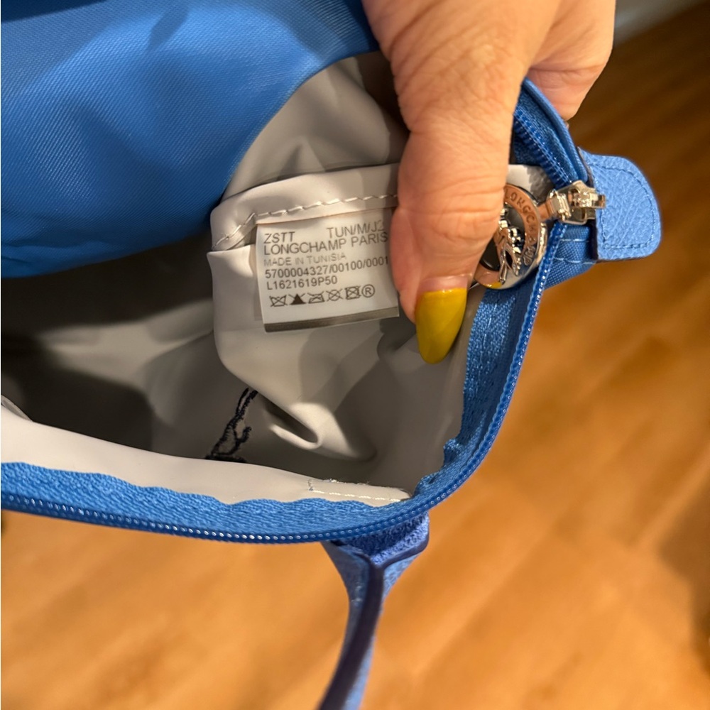 SMALL LONGCHAMP LE PLIAGE ORIGINAL TOP HANDLE BAG CORNFLOWER BLUE - Picture 4 of 5